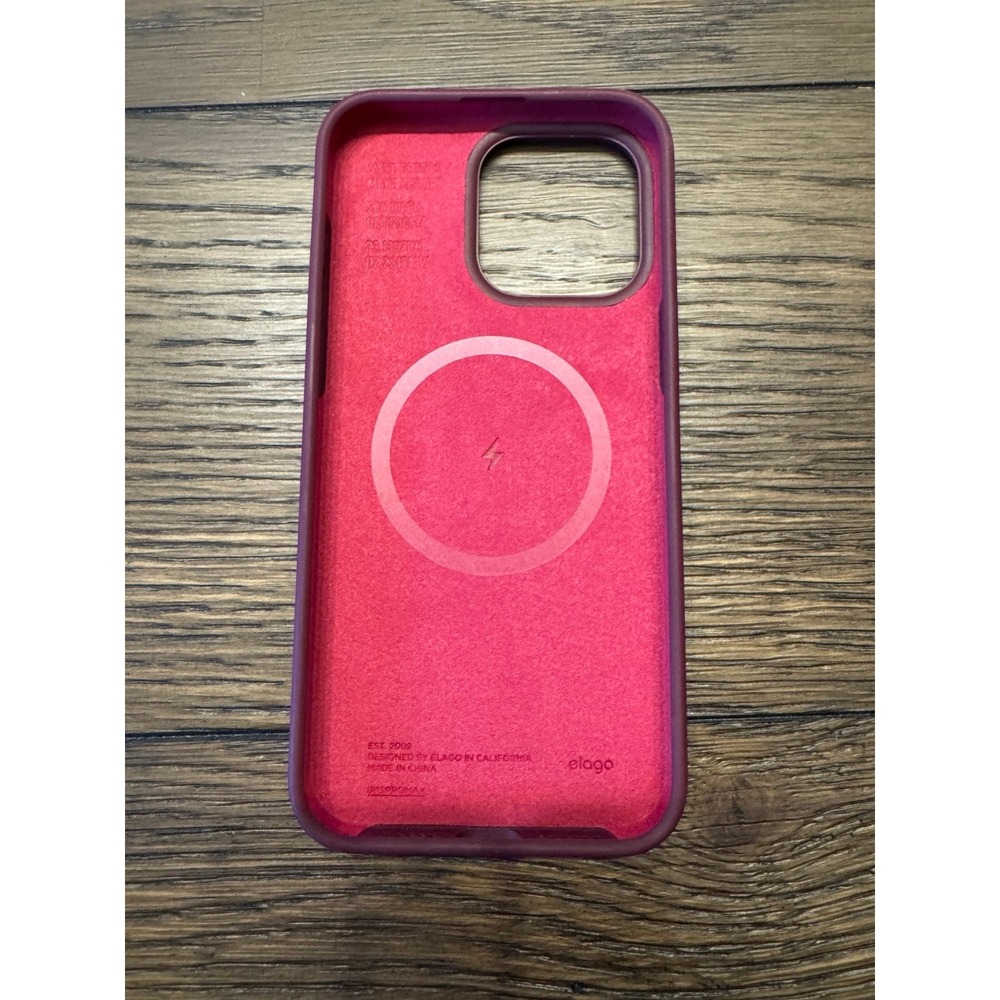 Elago iPhone 15 Pro Max Case MagSafe Compatible Dark Pink Plum Silicone
